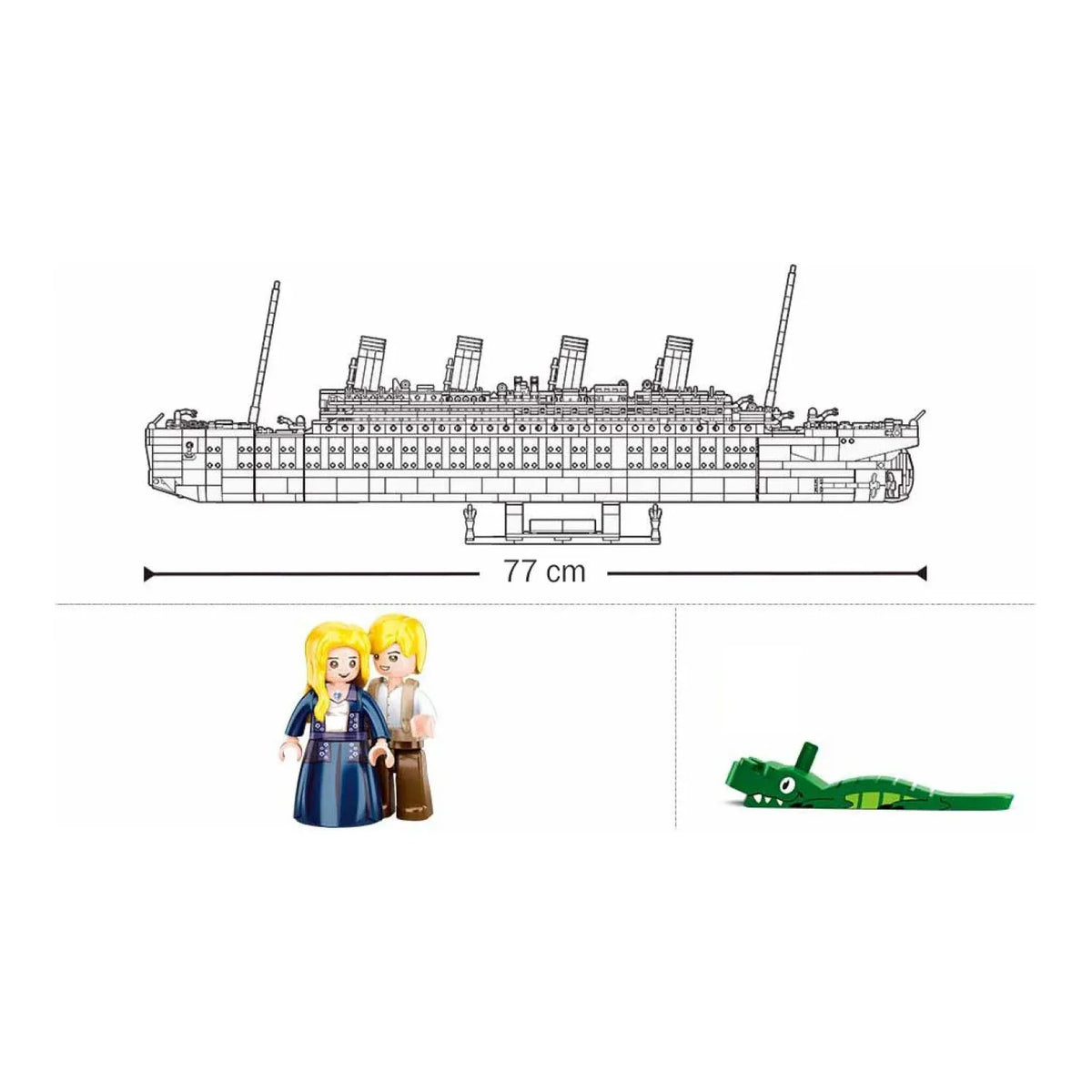 Sluban B1122 model kit of the RMS Titanic ocean liner cruise ship, large maritime building blocks for kids' activity toy.