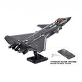 Sluban B1187 J20 Mighty Dragon stealth fighter jet model kit for kids, featuring detailed Chinese PLAAF building blocks and toy plane design.