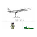 Sluban B1187 Chinese J20 Mighty Dragon stealth fighter jet model kit for kids, featuring detailed building block assembly.