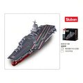 Sluban B1188 aircraft carrier model kit of the Chinese PLAN Fujian Type 003 warship with detailed navy vessel blocks for kids.