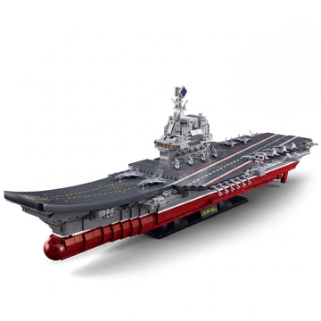 Sluban B1189 aircraft carrier Shandong model kit, navy warship toy with blocks, suitable for kids, detailed ship construction.