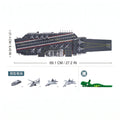 Sluban B1189 aircraft carrier model kit of Shandong Type 002 PLAN warship with navy vessel blocks for kids, detailed toy set image