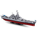 Sluban B1291 USS Missouri BB63 battleship model kit with detailed WWII Navy warship toy blocks for kids and kids' activity play