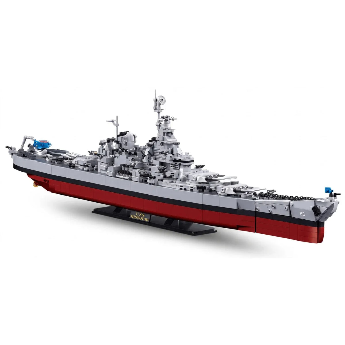 Sluban B1291 USS Missouri BB63 battleship model kit with detailed WWII Navy warship toy blocks for kids and kids' activity play