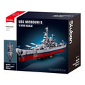 Sluban B1291 USS Missouri BB63 battleship model kit with blocks, detailed WWII Navy warship toy for kids and hobbyists