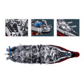 Detailed image of Sluban B1291 USS Missouri BB63 battleship model kit with navy warship blocks for kids' DIY activity toy