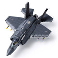 Sluban B1361 F35 Lightning Stealth Fighter Jet model kit for kids, building blocks toy for aviation enthusiasts.