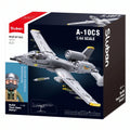 Sluban B1362 A10 Warthog Attack Jet fighter plane model kit, building blocks toy for kids, USAF military aircraft, DIY activity set