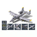 Sluban B1362 A10 Warthog Thunderbolt attack jet fighter model kit, built with colorful plastic building blocks for kids’ activity toy.