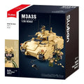 Sluban B1363 military model kit featuring a 1:35 M3A3 Bradley armored infantry vehicle with building blocks, suitable for kids' activity toys