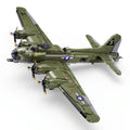 Sluban B1367 WWII B17 Flying Fortress model kit for kids, featuring detailed military aircraft building blocks and DIY assembly.