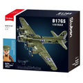Sluban B1367 WWII B17 Flying Fortress model kit for kids, featuring detailed military building blocks for educational play and fun.