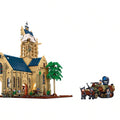 Sluban B1532 WWII Battle of Sainte Mere Eglise model kit featuring paratrooper army building blocks for kids' activity toy.