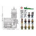 Sluban B1532 WWII Battle of Sainte Mère Église model kit with paratrooper army building blocks for kids, DIY toy set.
