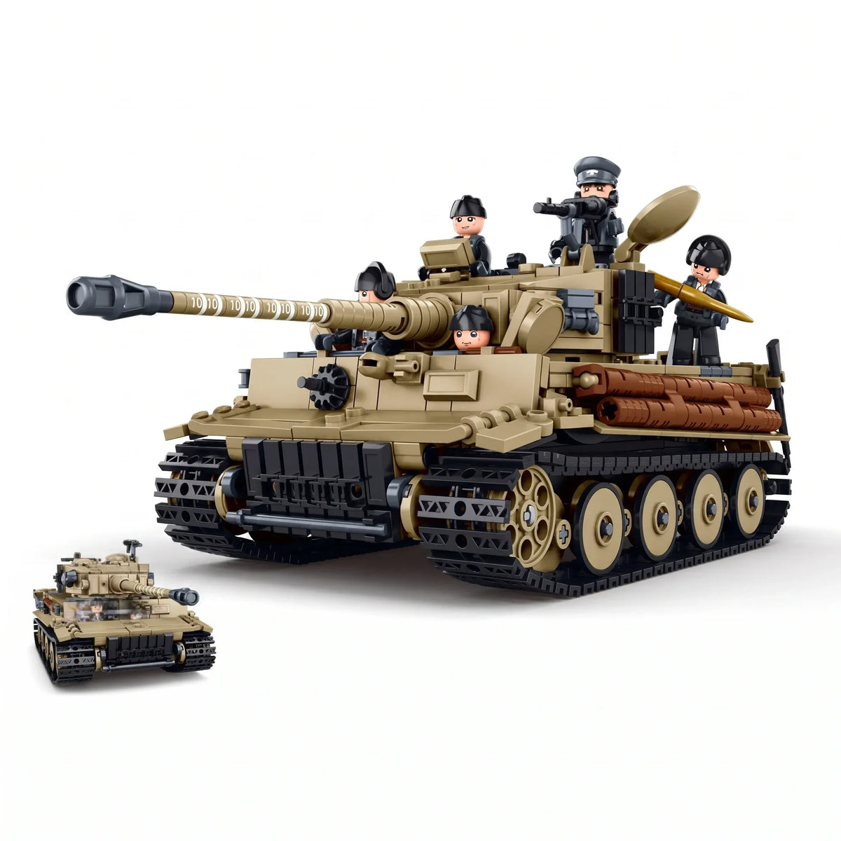 Sluban B1533 WWII Tiger I Tank model kit, 1:35 scale, German Panzer military construction blocks for kids' activity toy.