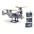 Sluban B1537 MV-22 Osprey military helicopter model kit with building blocks, suitable for kids' activity and toy play.