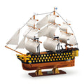 Sluban B1552 HMS Victory sailing battleship model kit, detailed navy warship toy for kids, DIY construction activity toy.