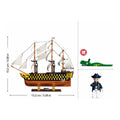 Sluban B1552 HMS Victory model kit, a detailed 1:200 scale navy warship toy for kids, featuring sailing ship design and construction pieces.
