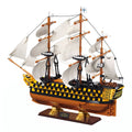 Detailed image of Sluban B1552 HMS Victory model kit, a 1:200 navy sailing battleship toy for kids, in a construction set style.