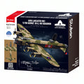 Sluban Lancaster Bomber G model kit for kids, WWII RAAF military plane building toy, featuring detailed military aircraft design.