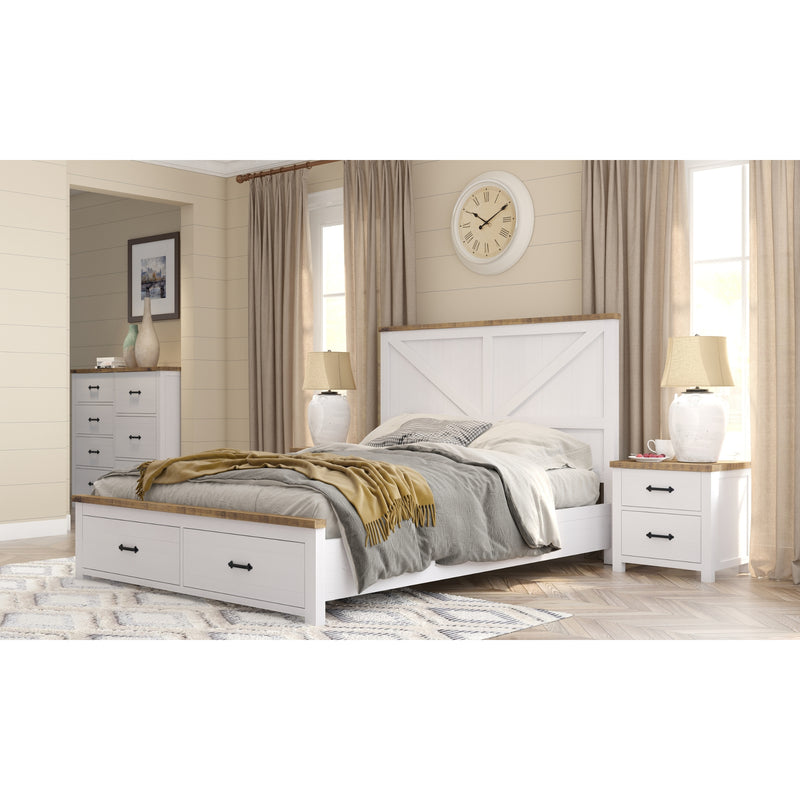 Grandy Set of 2 Bedside Dresser Mirror Bedroom Furniture Package Set White Brown