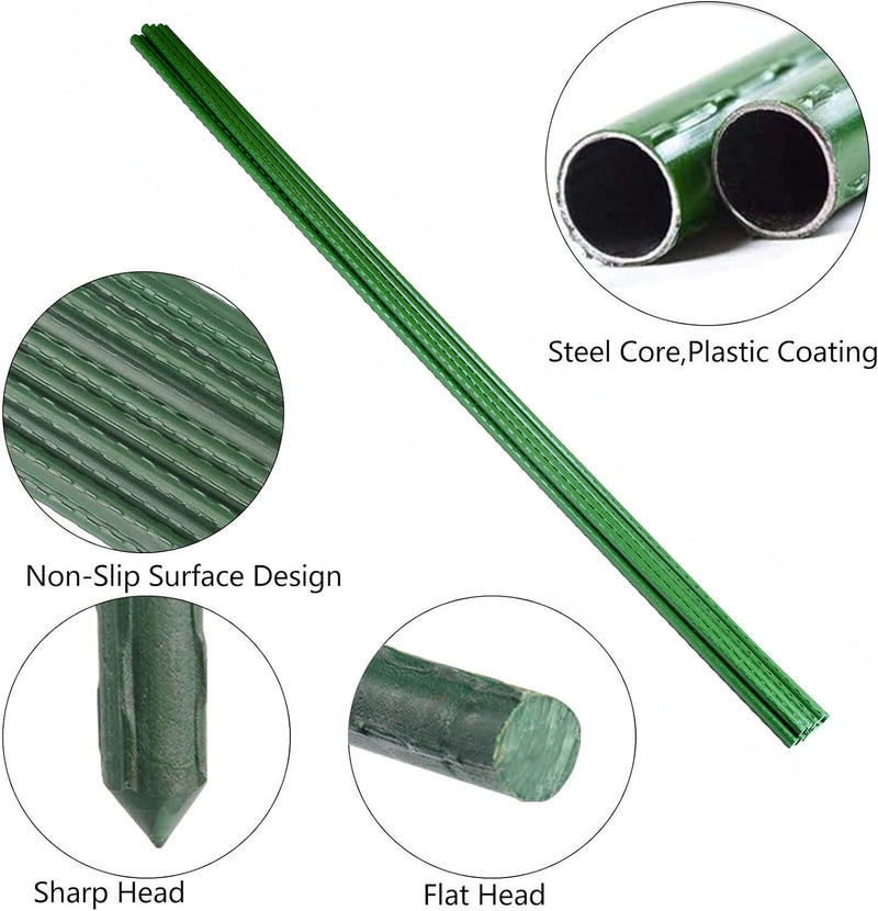 10x 8mm Garden Plant Stakes 120cm Steel Plant Stick Support Stakes Growing Climbing Plants