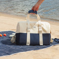 Blue waterproof picnic blanket by Everything Baby, designed for outdoor meals, ideal for kids' picnics and outdoor activities.