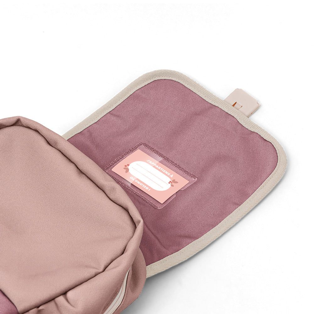 Pink blush Monbento MB The Kids insulated backpack explorer for kids, featuring a sturdy design and adjustable straps.