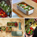Monbento Mb Sense Original two-tier metal lunch box in natural blue for kids, featuring a durable, eco-friendly design.