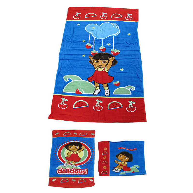 Disney 3 Pce Kids Licensed Beach Towel Set Dora the Explorer