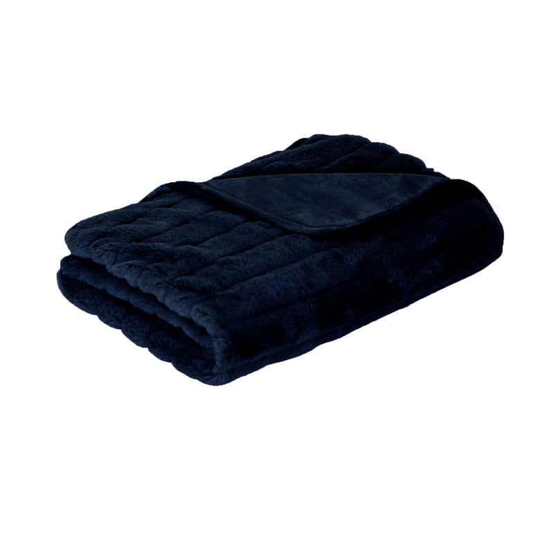 J.Elliot Home Baw Baw Plush Throw Indigo