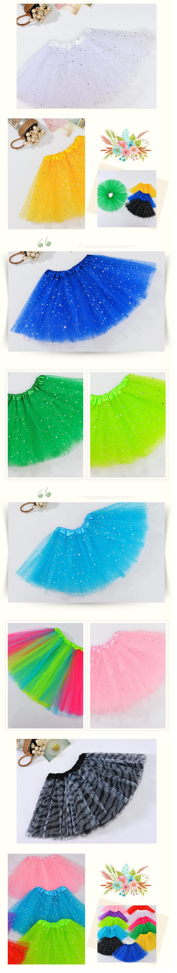 Sequin Tulle Tutu Skirt Ballet Kids Princess Dressup Party Baby Girls Dance Wear, Black, Kids