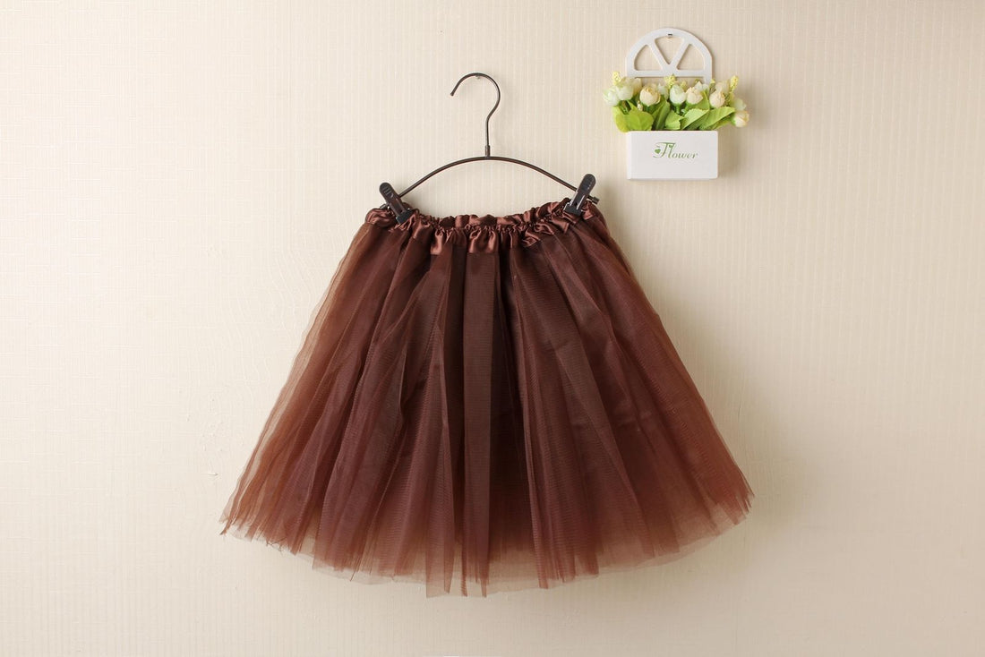 Adult women's tulle tutu skirt for dance and party costumes, in coffee color, suitable for girls and women from Everything Baby.