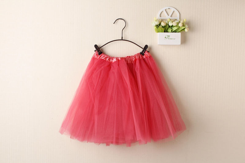 New Kids Tutu Skirt Baby Princess Dressup Party Girls Costume Ballet Dance Wear, Watermelon Red, Kids