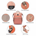 Navy luxury multifunctional diaper nappy backpack by Everything Baby, with multiple compartments and ergonomic design for moms.