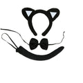 Black cat animal costume dress-up set with tail, bowtie, and ears for kids' pretend play and cosplay by Everything Baby.