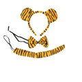 Baby tiger animal costume dress-up set with ears, tail, and bowtie for kids pretend play and cosplay activities.