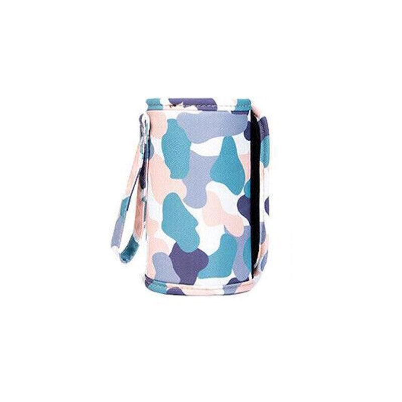 Purple portable USB milk warmer bag for baby feeding, includes travel bottle heating pouch for on-the-go nursing.