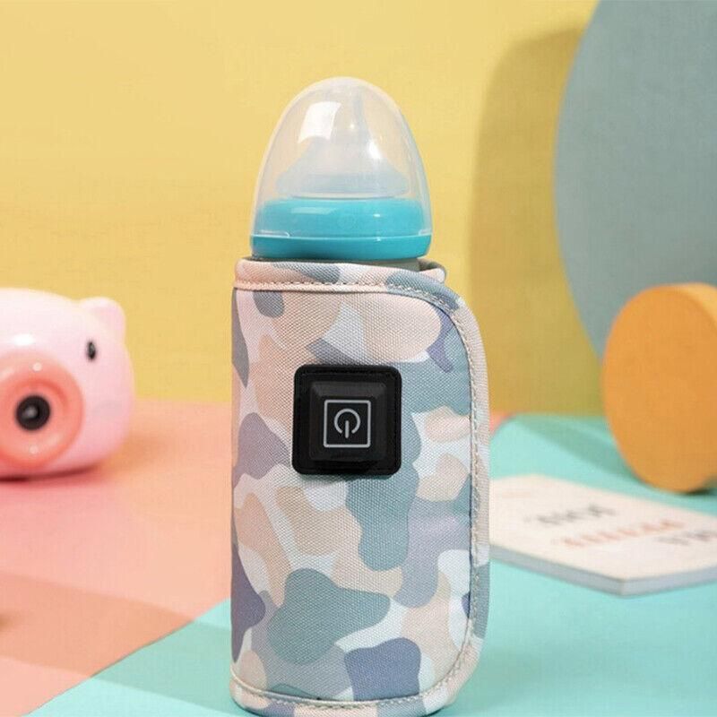 Purple portable USB milk warmer bag for baby bottles, travel feeding pouch by Everything Baby, ideal for on-the-go warming.