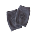 Dark grey crawling knee pads for babies by Everything Baby, soft protective cushion for toddler legs during crawling.