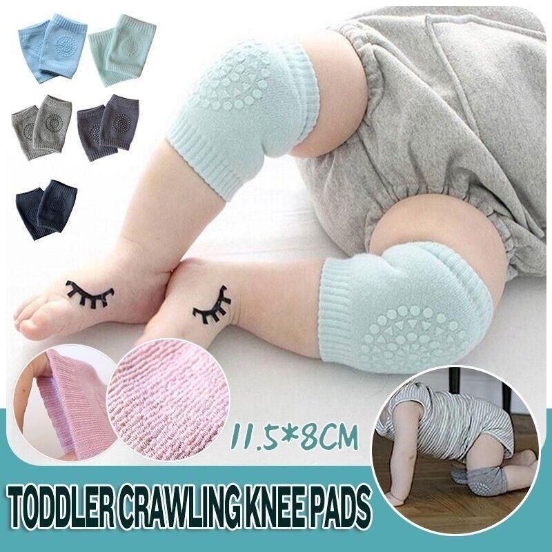 Green crawling knee pads for babies by Everything Baby, soft protective cushions for toddler legs and knees during play.