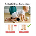 Light grey crawling knee pads for babies by Everything Baby, soft protective cushion for toddler's knees during crawling.