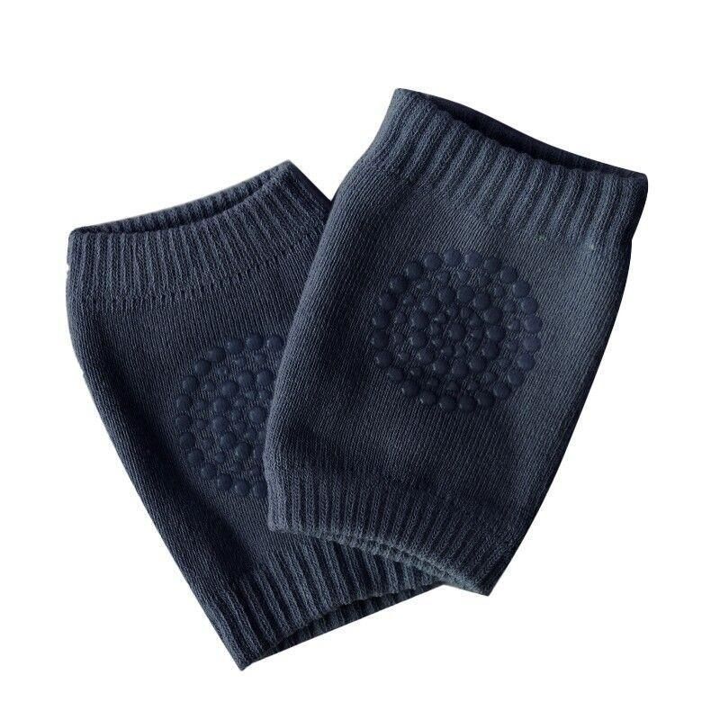 Navy crawling knee pads for babies by Everything Baby, soft protective cushion for toddler's knees during play and crawling.