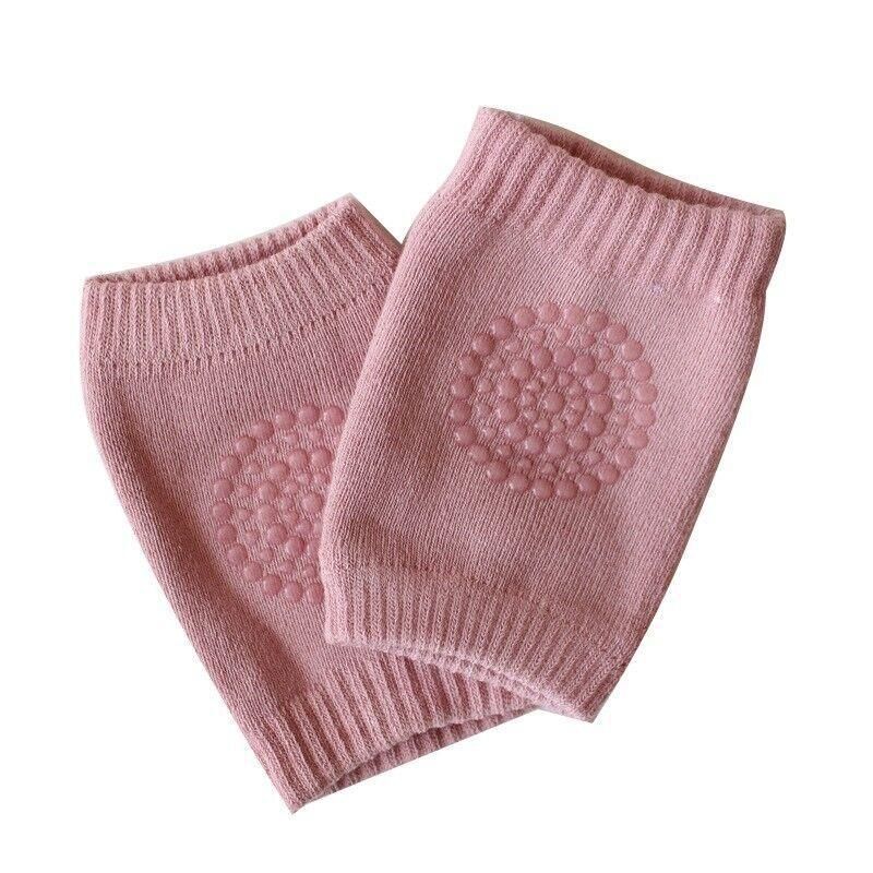 Pink crawling knee pads for babies by Everything Baby, soft protective cushions for toddler legs and knees.