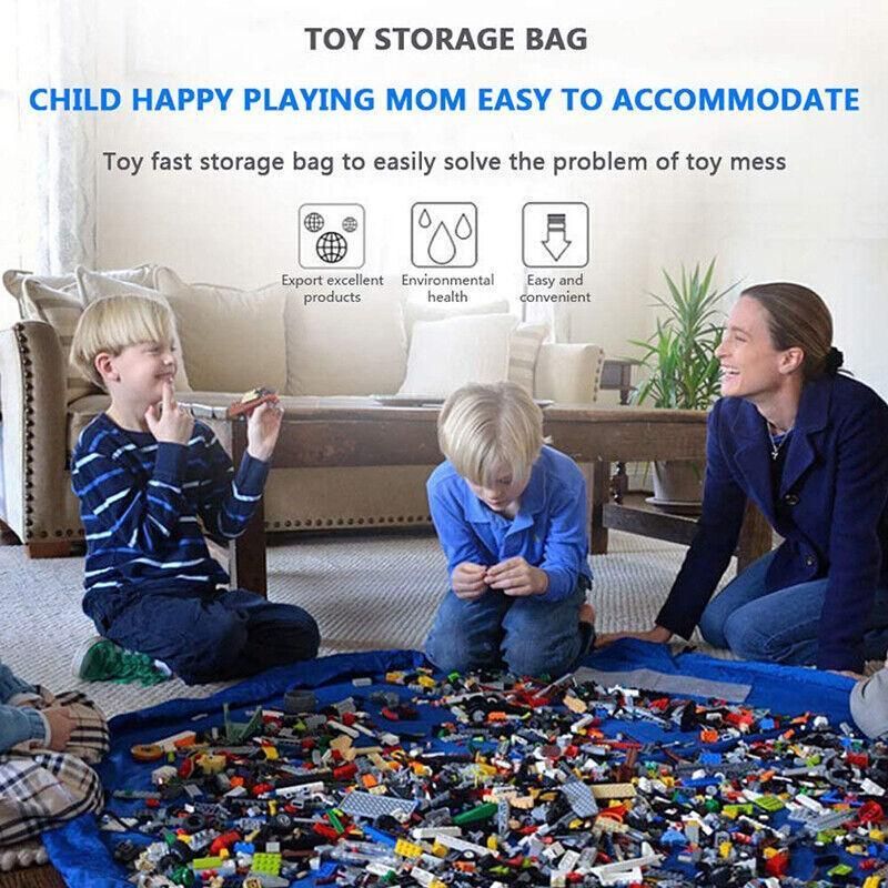 Blue 150cm kids play mat bag by Everything Baby, portable toy storage organizer for Lego toys and kids' playtime essentials.