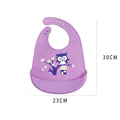 Baby and kids waterproof silicone feeding bib with pouch, designed for easy cleaning, featuring a cute giraffe print from Everything Baby.