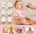 Silicone waterproof baby feeding bib with giraffe design, easy-to-clean toddler apron and pouch for mess-free feeding.