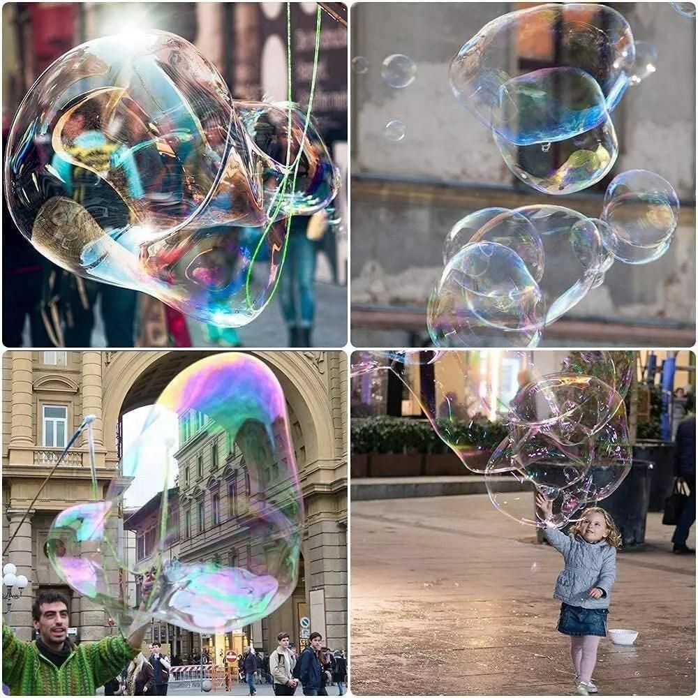 Blue double pole bubble rope for giant bubble outdoor party fun, ideal for kids' outdoor play and bubble show activities.