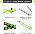 Green double pole bubble rope for giant bubble outdoor fun, ideal for kids' outdoor play and bubble shows.