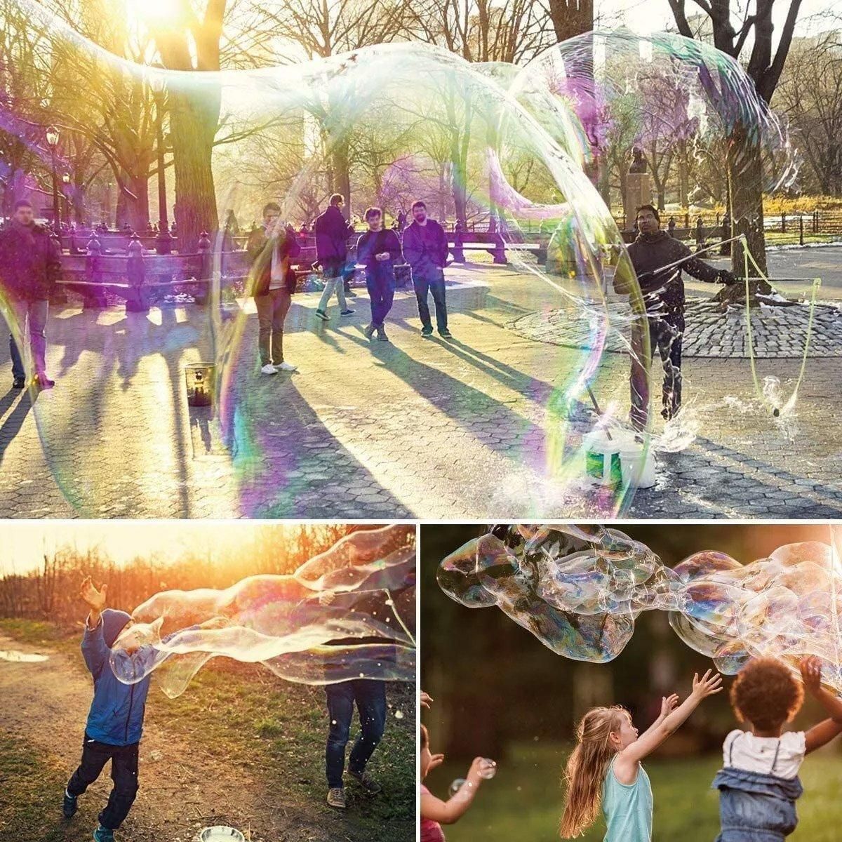 Green double pole bubble rope for giant bubble show, outdoor kids' toy by Everything Baby, perfect for outdoor party fun.